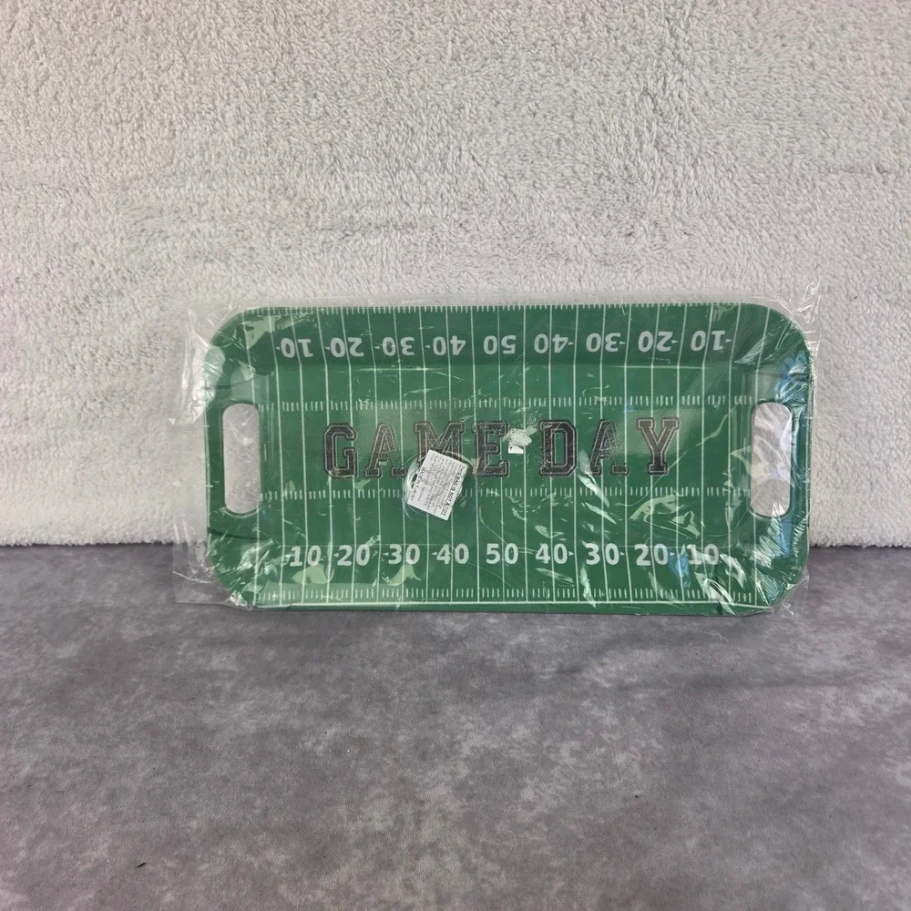Boston International Game Day Melamine Football Field Serving Trays Set of 4